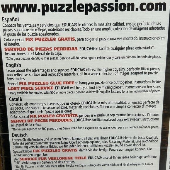 Puzzle Passion 1000 Pc EDUCA Pets Rock Music Funny Animals Dressed as Rock Stars - Picture 8 of 8